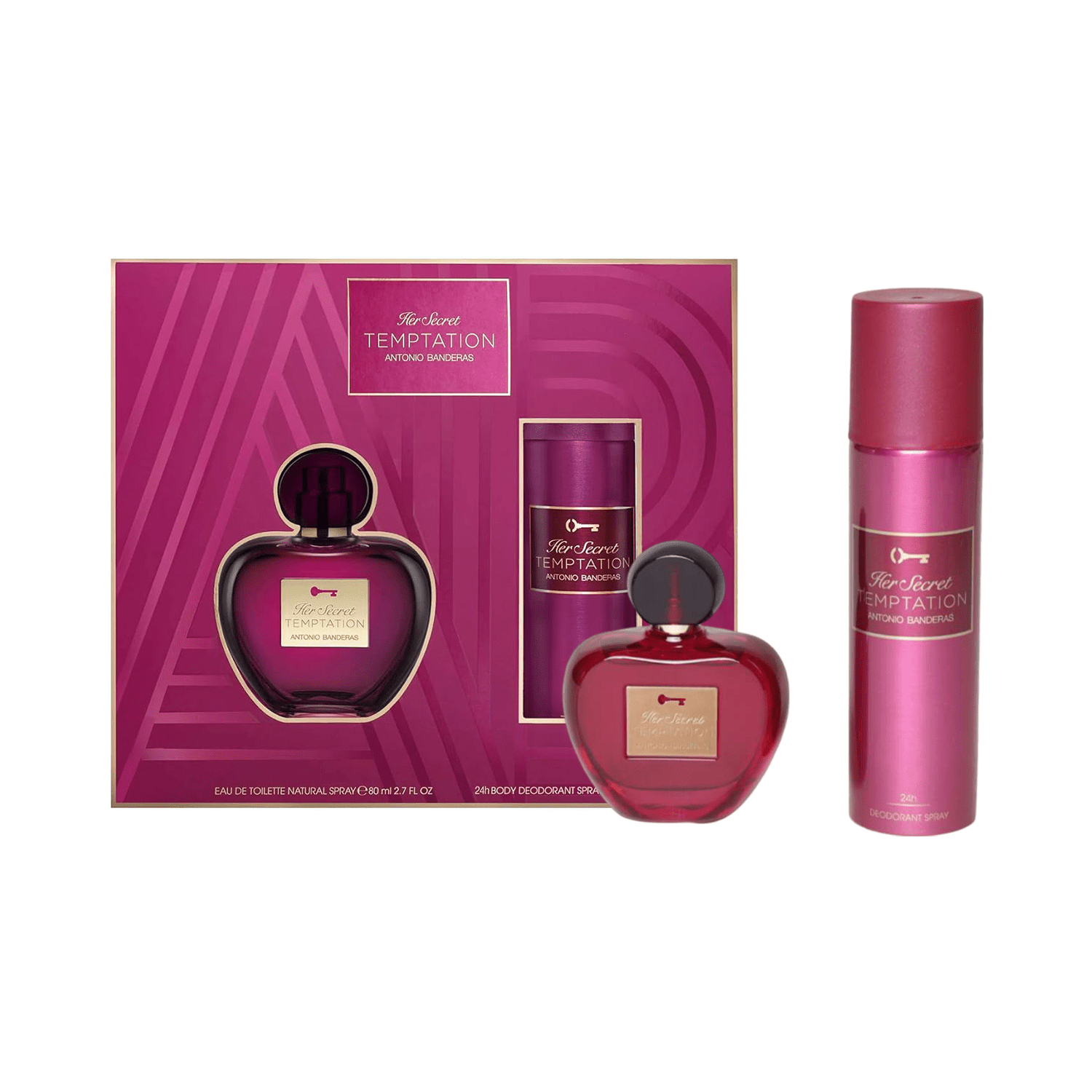 Antonio Banderas Her Secret Temptation EDT Deodorant Spray Set for Women | My Perfume Shop